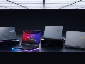 Asus gaming laptops on display for CES 2025