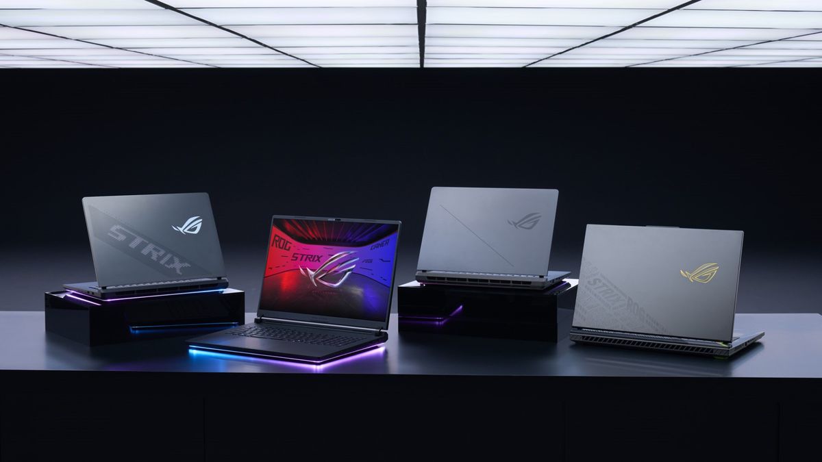 Asus gaming laptops on display for CES 2025