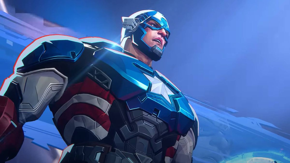 Captain America in the Marvel Rivals 'Stars Aligned' launch date trailer.