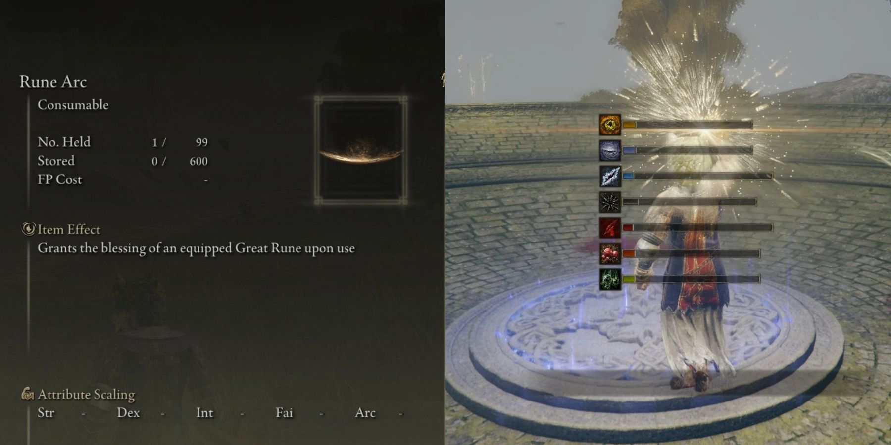 Using a Rune Arc in Elden Ring