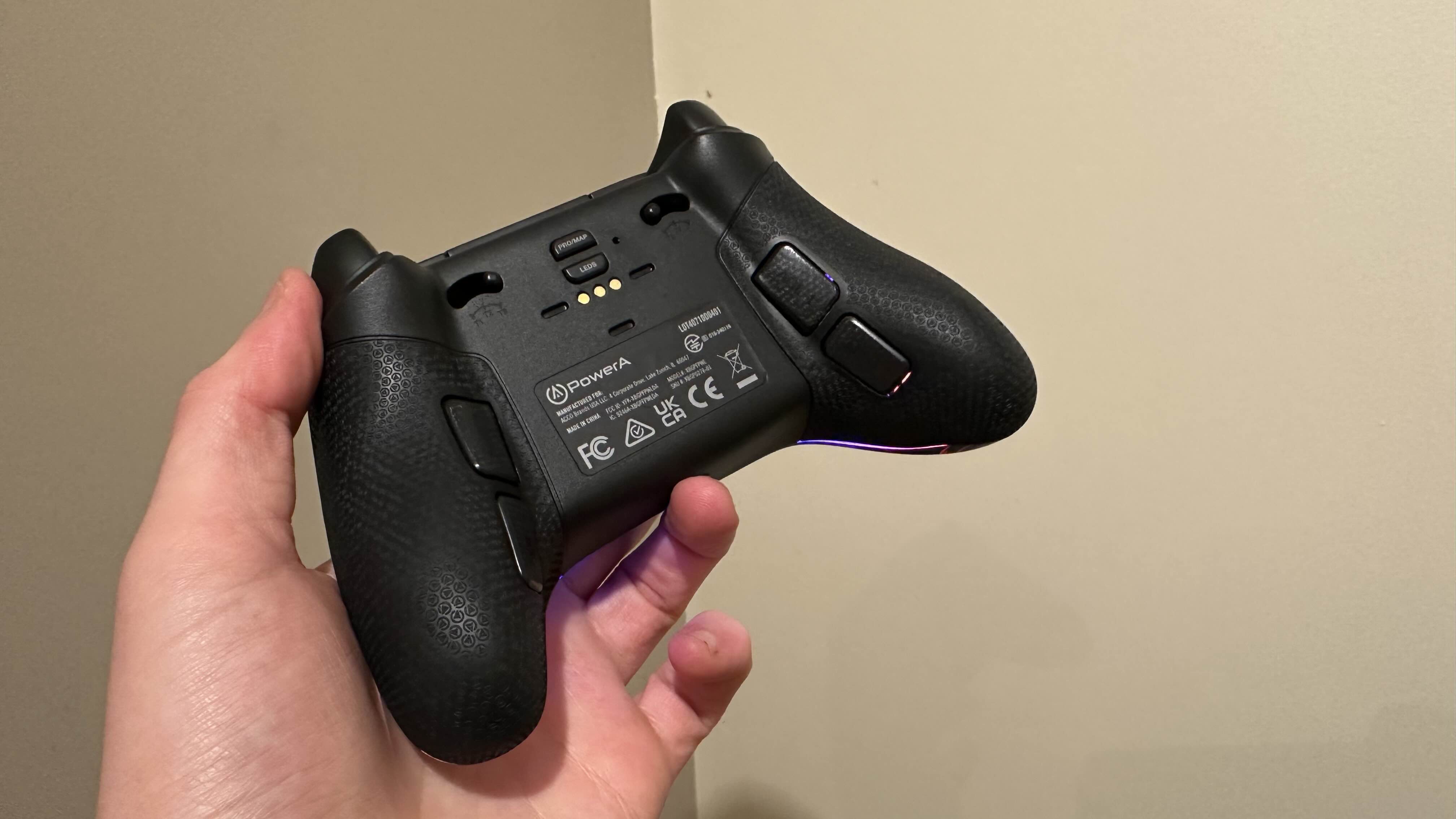 The back of the PowerA Fusion Pro Wireless