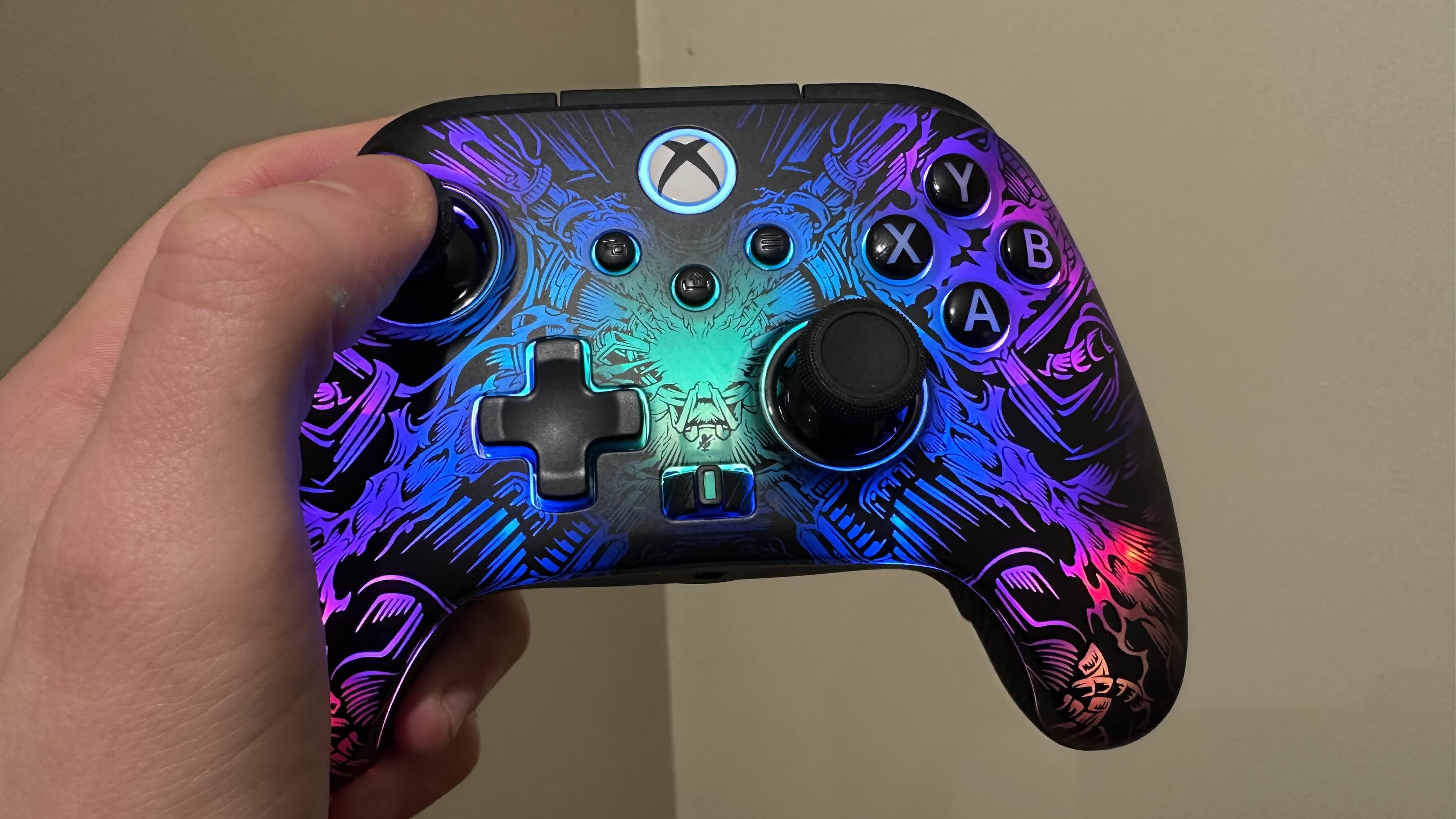 The RGB lighting on the PowerA Fusion Pro Wireless controller for Xbox