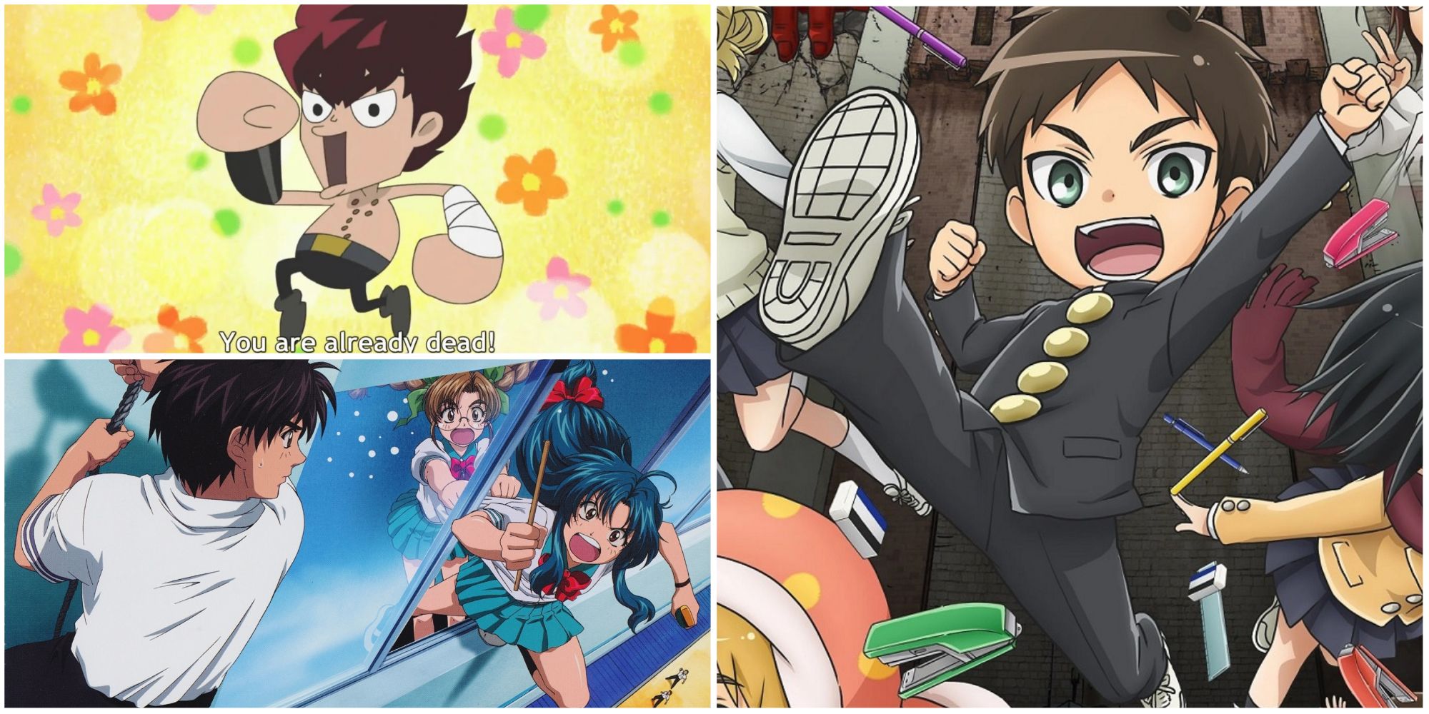 Shonen Slice of Life Spin-Offs- DD Fist of the North Star Fumoffu Attack on Titan Junior High