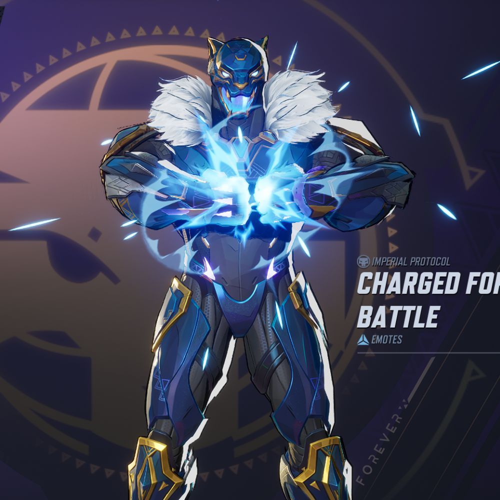 Marvel Rivals Black Panther Charged for battle emote.