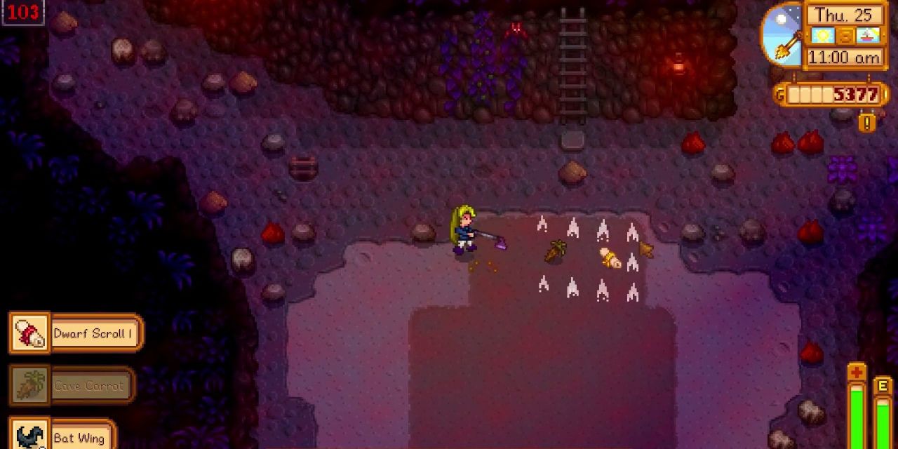 Player finding a Dwarf Scroll in stardew valley