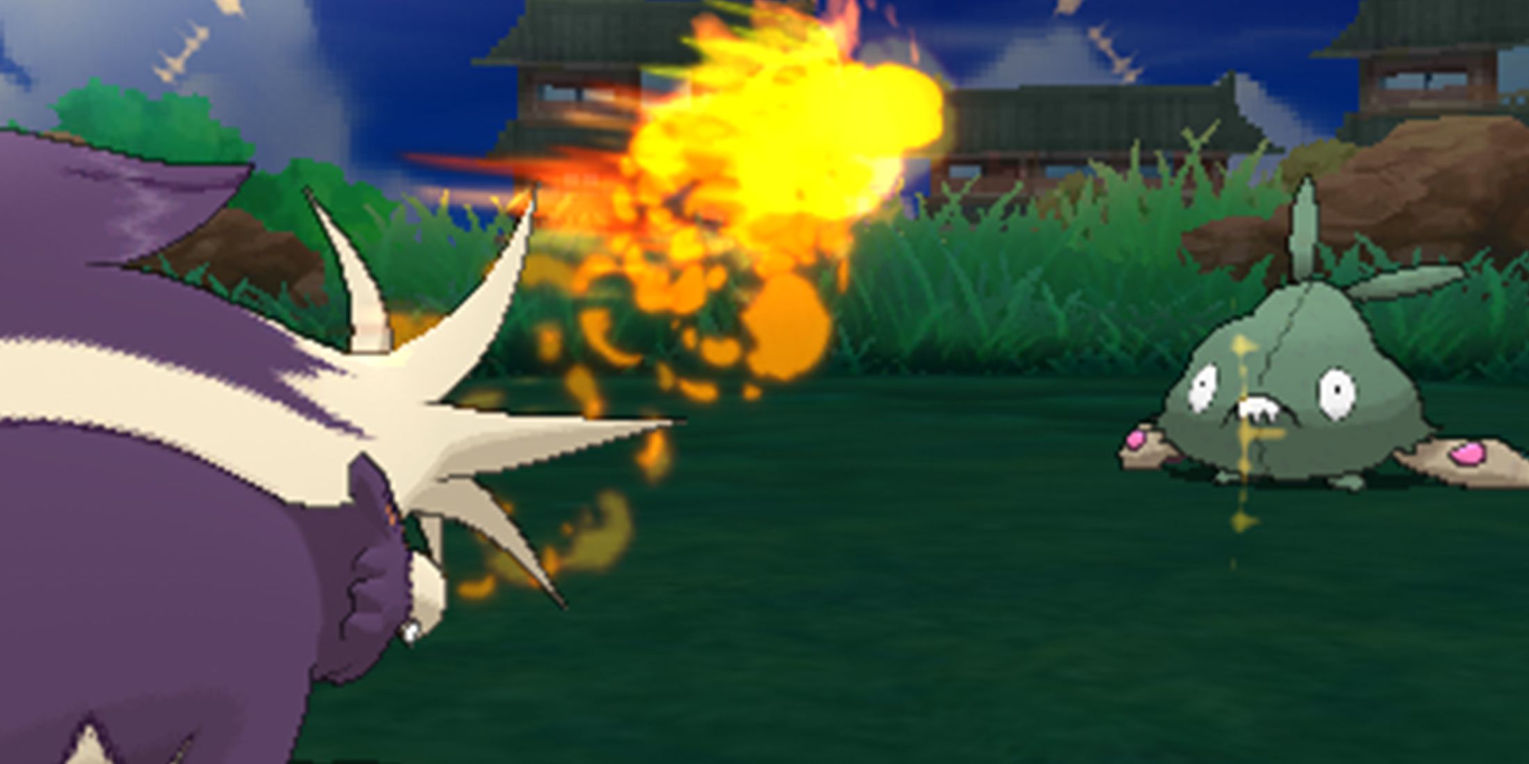 Skuntank Using Flame Burst In Pokemon