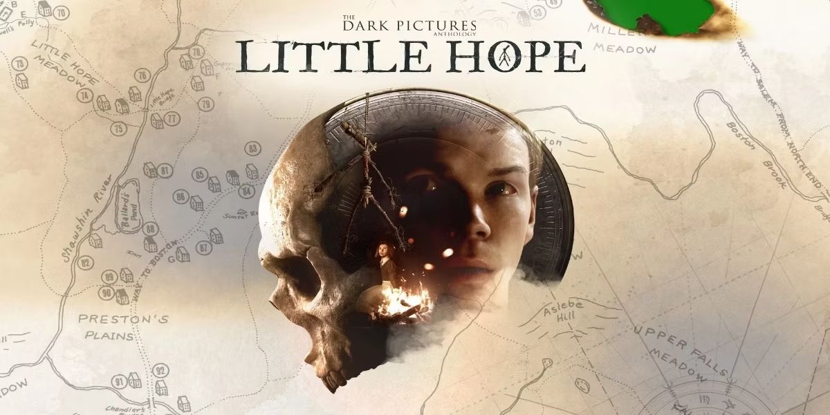 Little Hope Promo Art with a skull on a map.