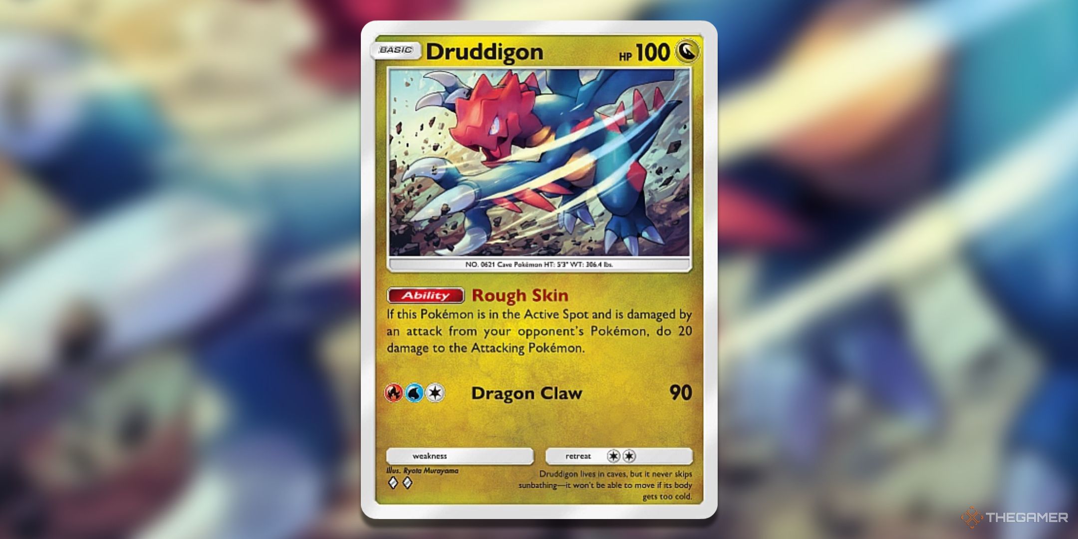 Druddigon Pokemon TCG Pocket card art.