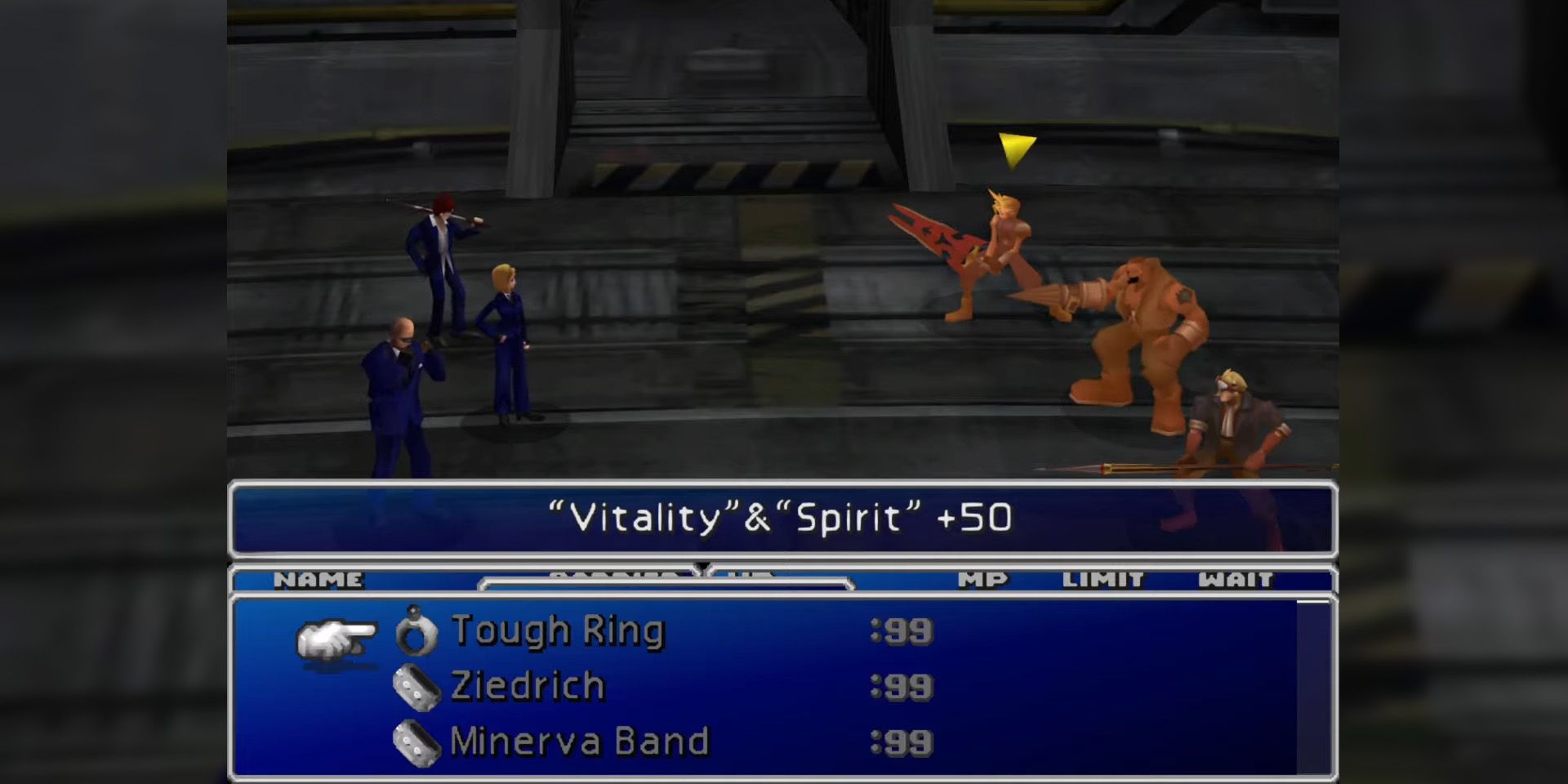 Fighting against the Turks in Final Fantasy 7