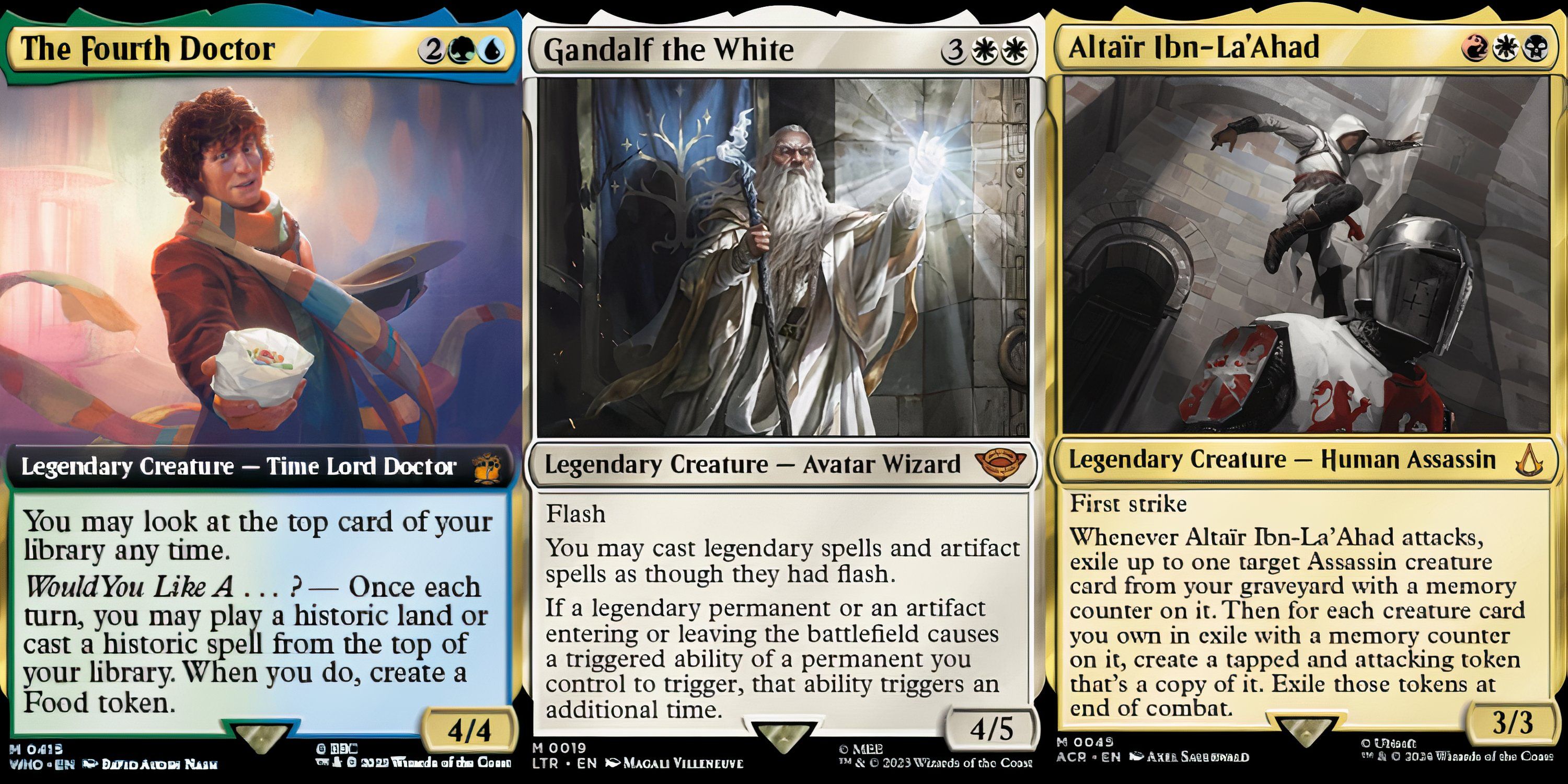 MAgic The Gathering - All Crossover Series Ranked - The Fourth Doctor, Gandalf the White, Altair Ibn-LA'Ahad