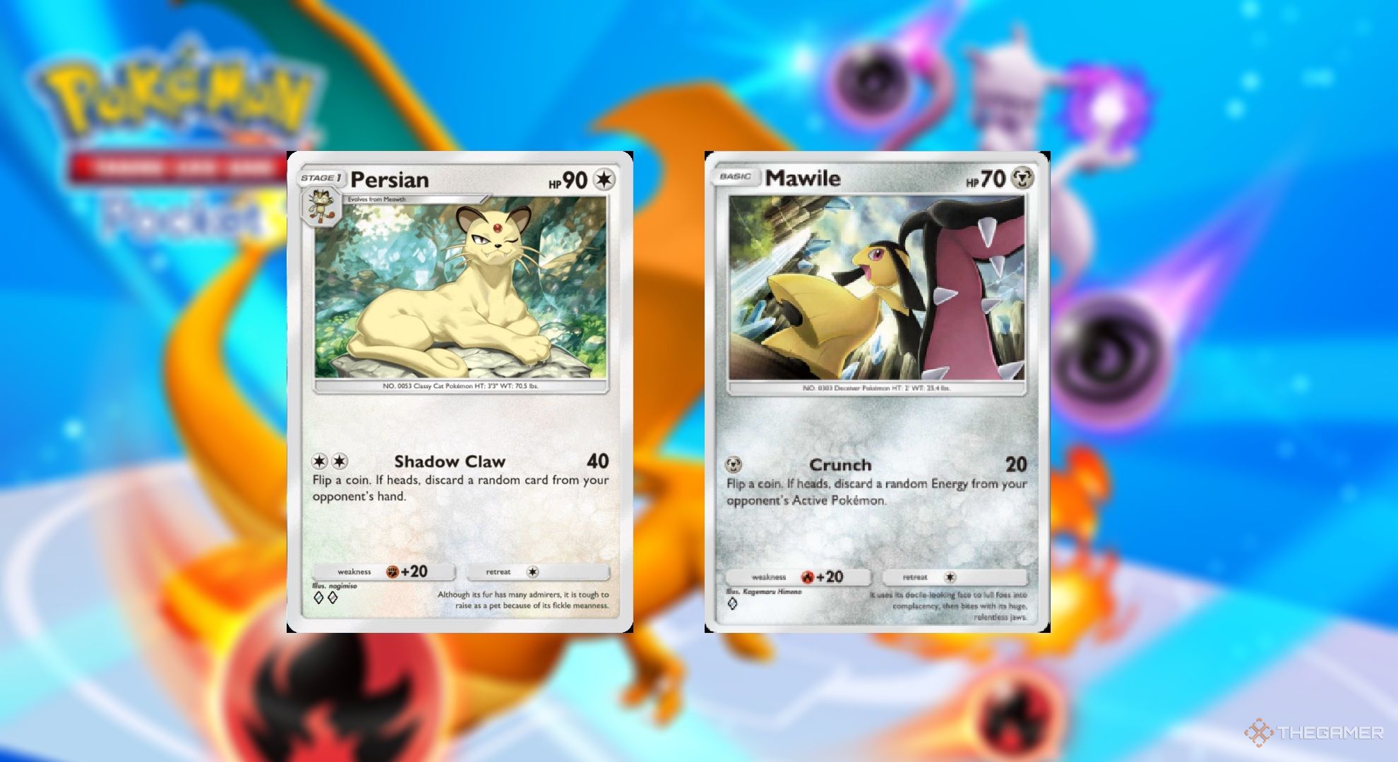 Persian and Mawile in Pokémon TCG Pocket.