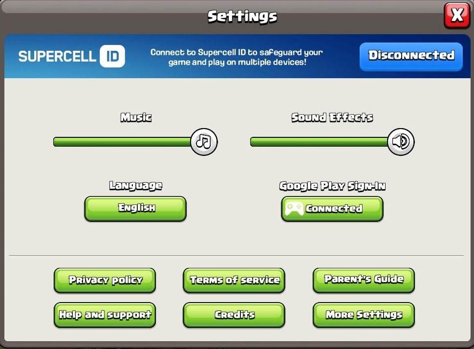 supercell id clash of clans