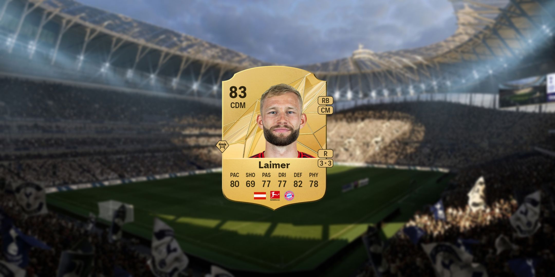 Konrad Laimer's card in EA Sports FC 25.