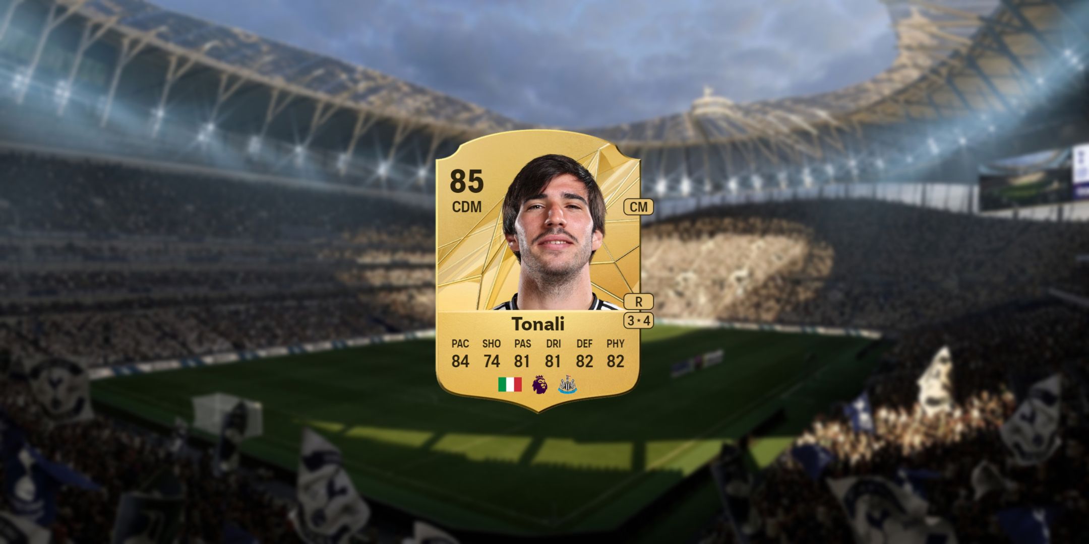 Sandro Tonali's card in EA Sports FC 25.