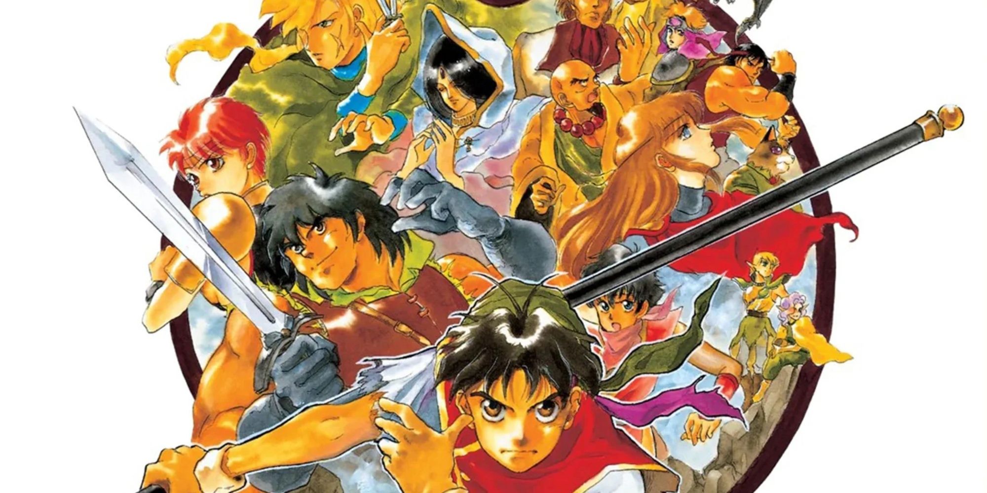 Promo art featuring characters in Suikoden