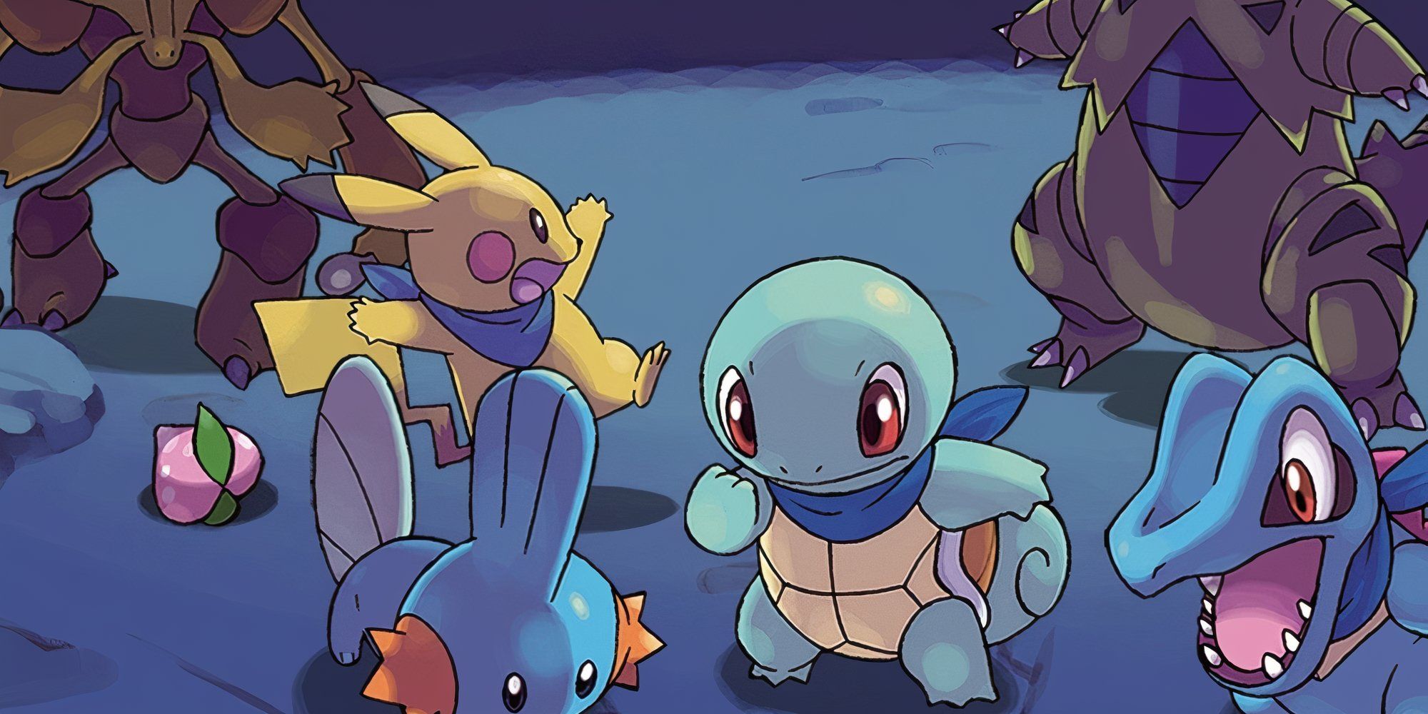 Promo art featuring Pokemon in Pokemon Mystery Dungeon Blue Rescue Team