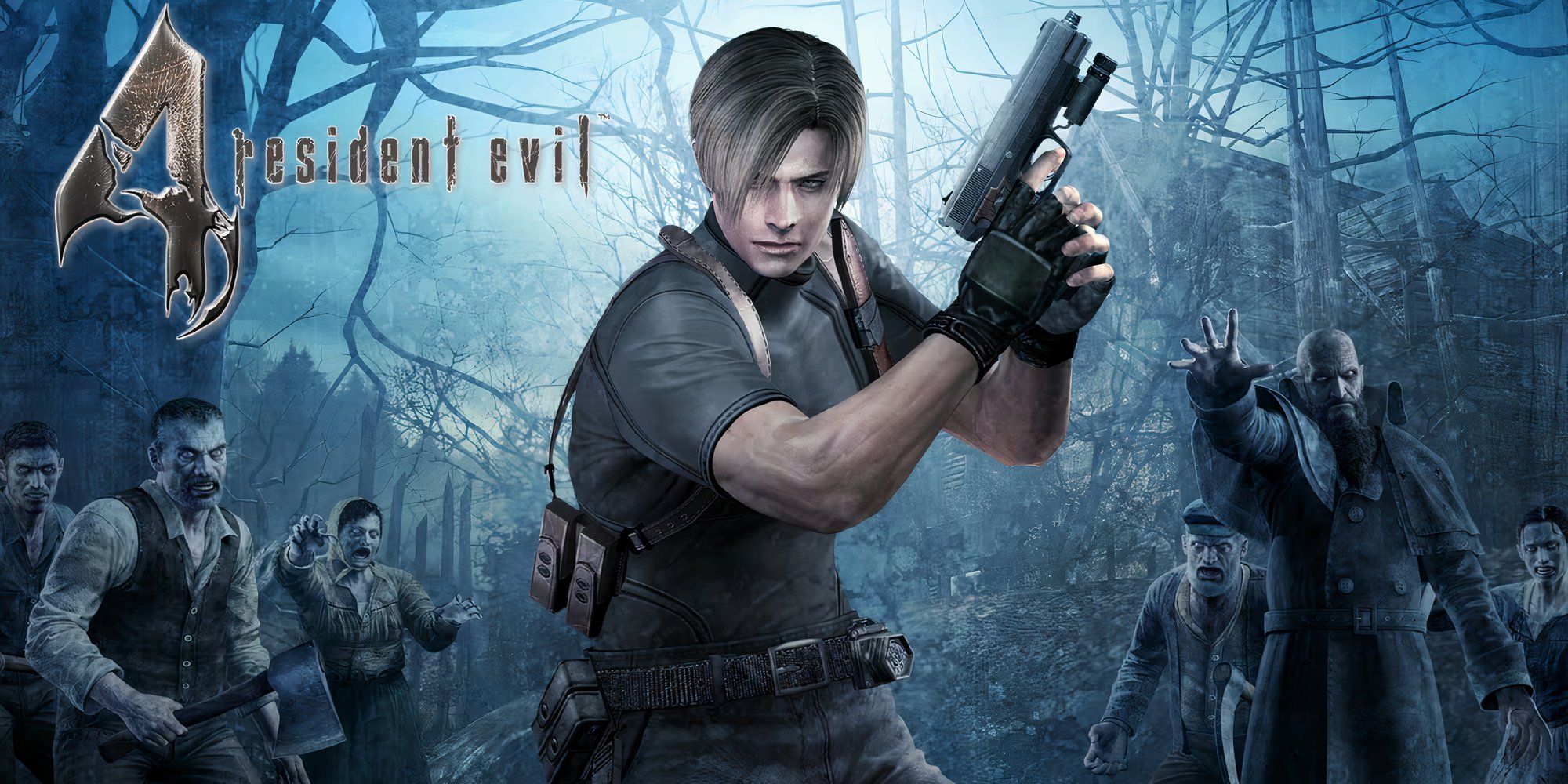 Promo art featuring characters in Resident Evil 4