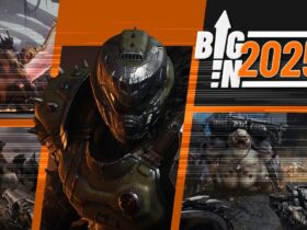 Big in 2025 montage image showing the Doom Slayer from Doom: The Dark Ages as well as combat against various demons and a cyber dragon