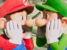 Mario and Luigi in The Super Mario Bros. Movie