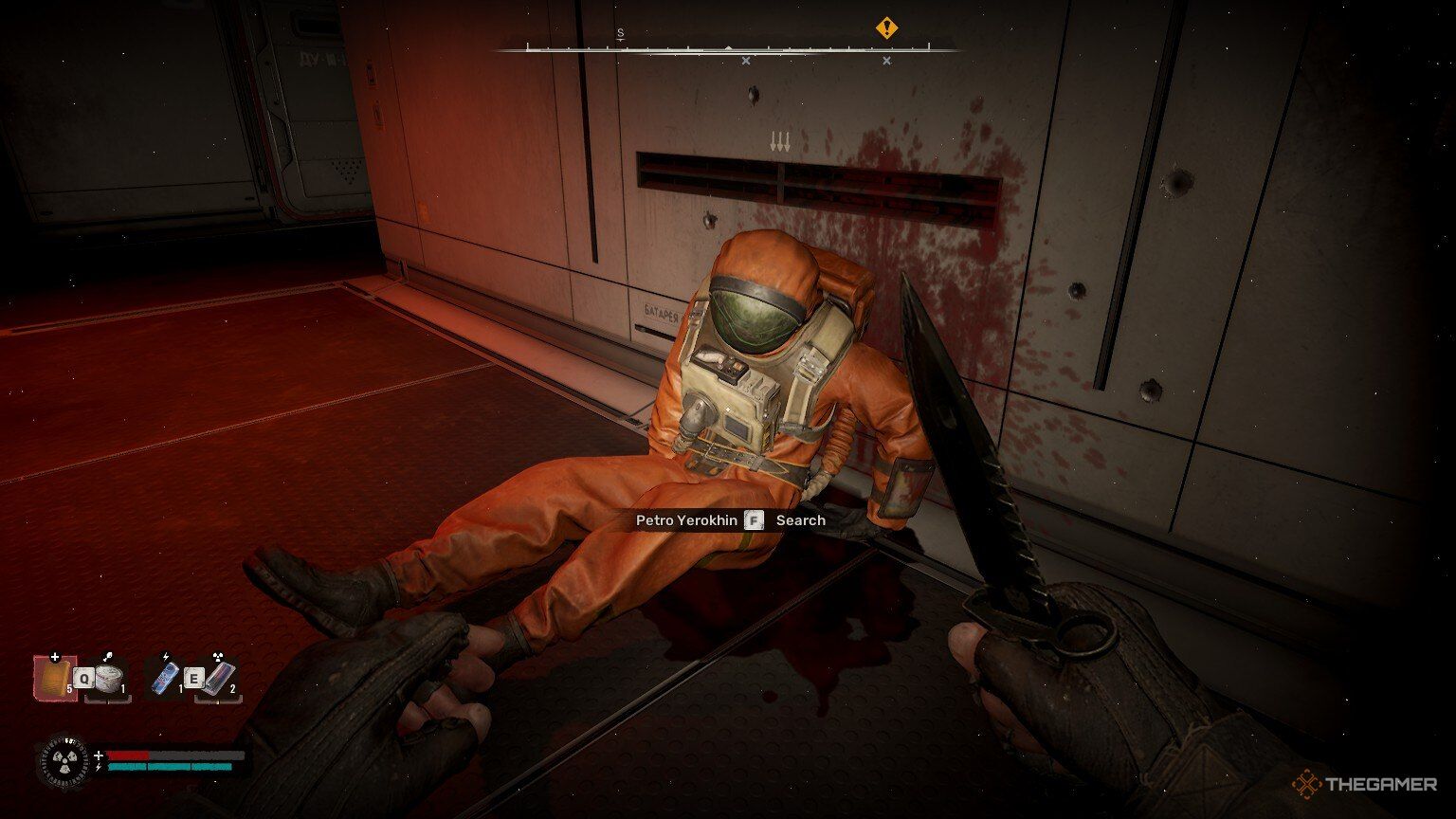 A first-person view of a dead Ecologist in Stalker 2: Heart Of Chornobyl.