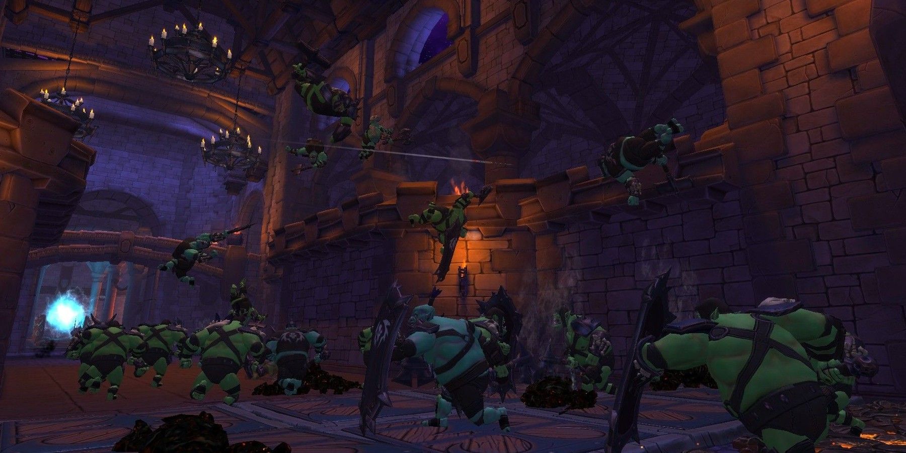 Orcs Must Die Orcs storming through dark castle