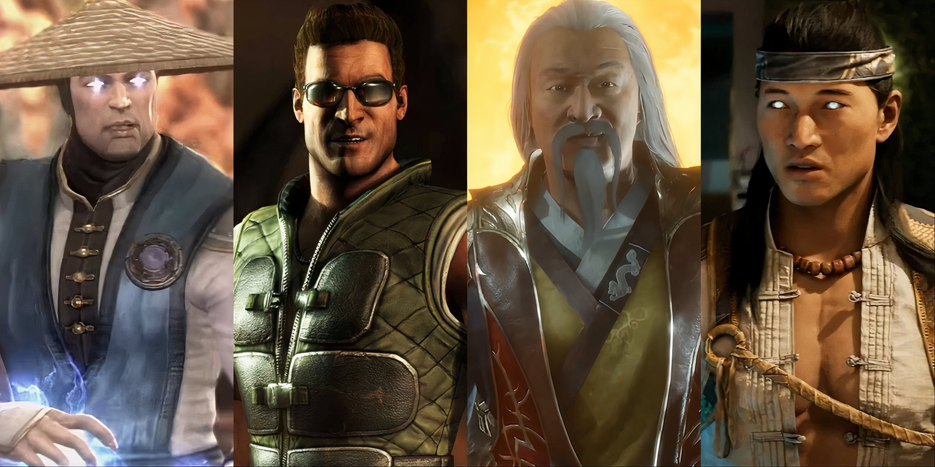 Split image of main protagonists from Mortal Kombat games