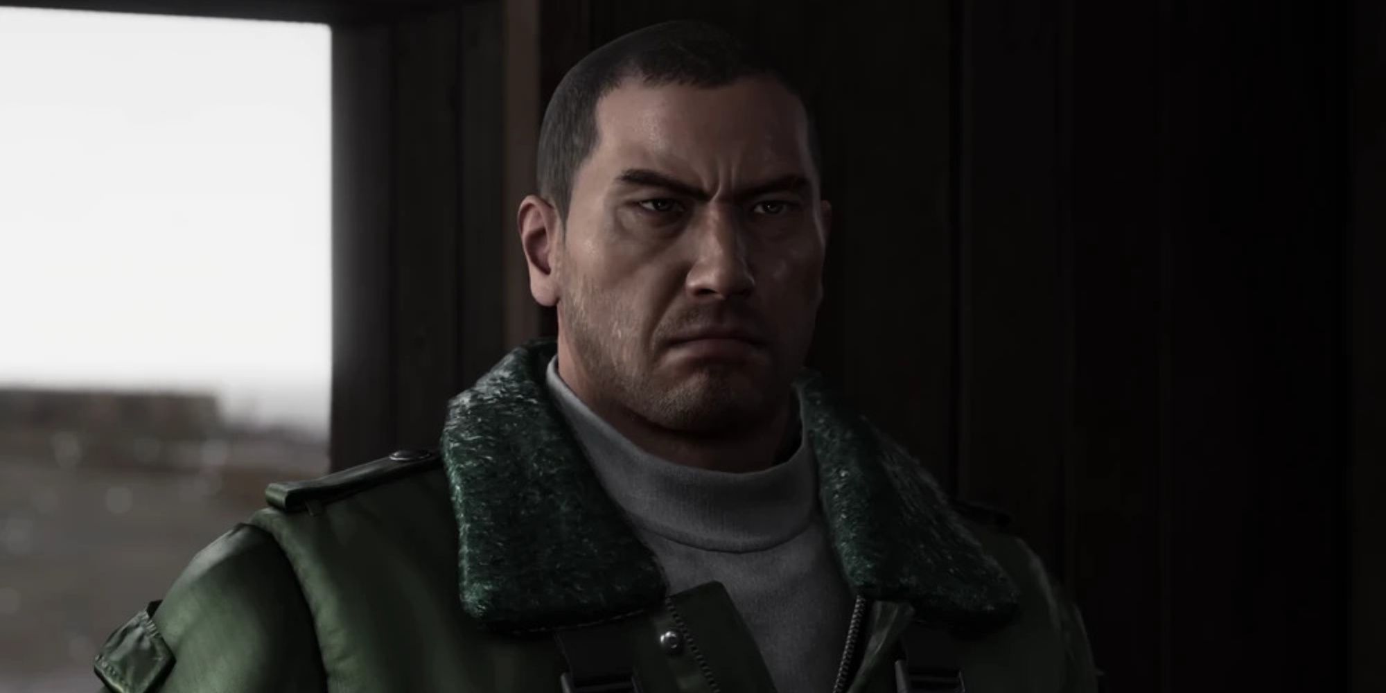 Taiga Saejima standing in the doorway like a dragon infinite wealth.