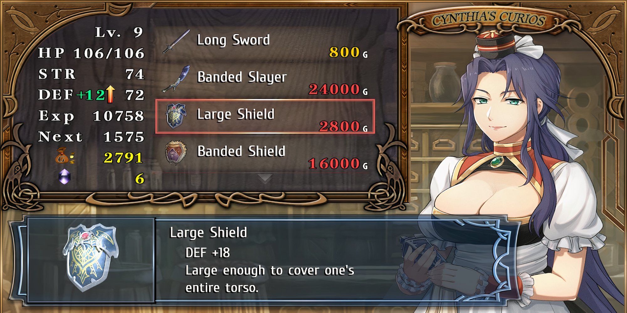 Buying a shield in Ys Memoire The Oath in Felghana