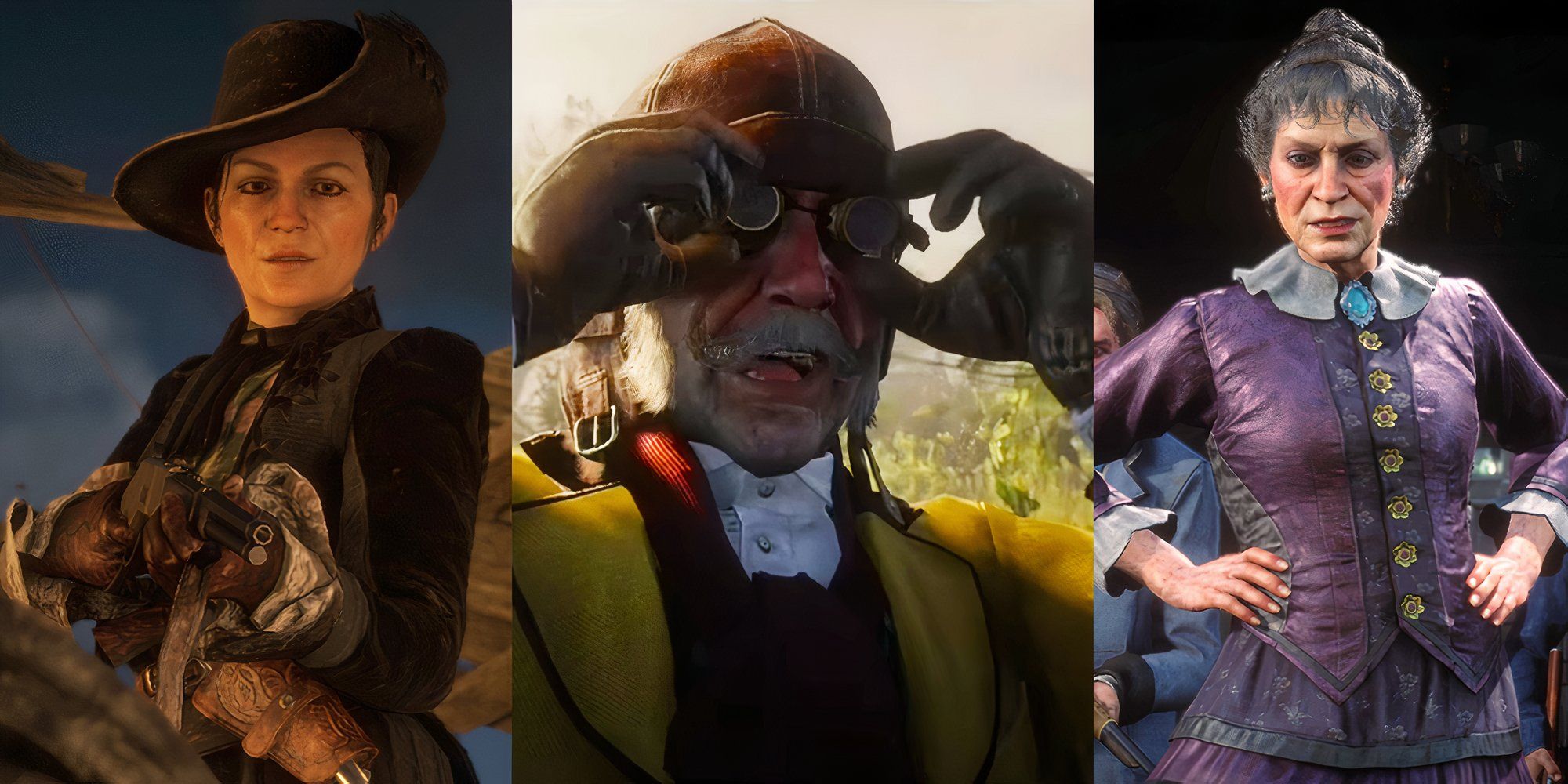 Split image of the best character designs in Red Dead Redemption 2 