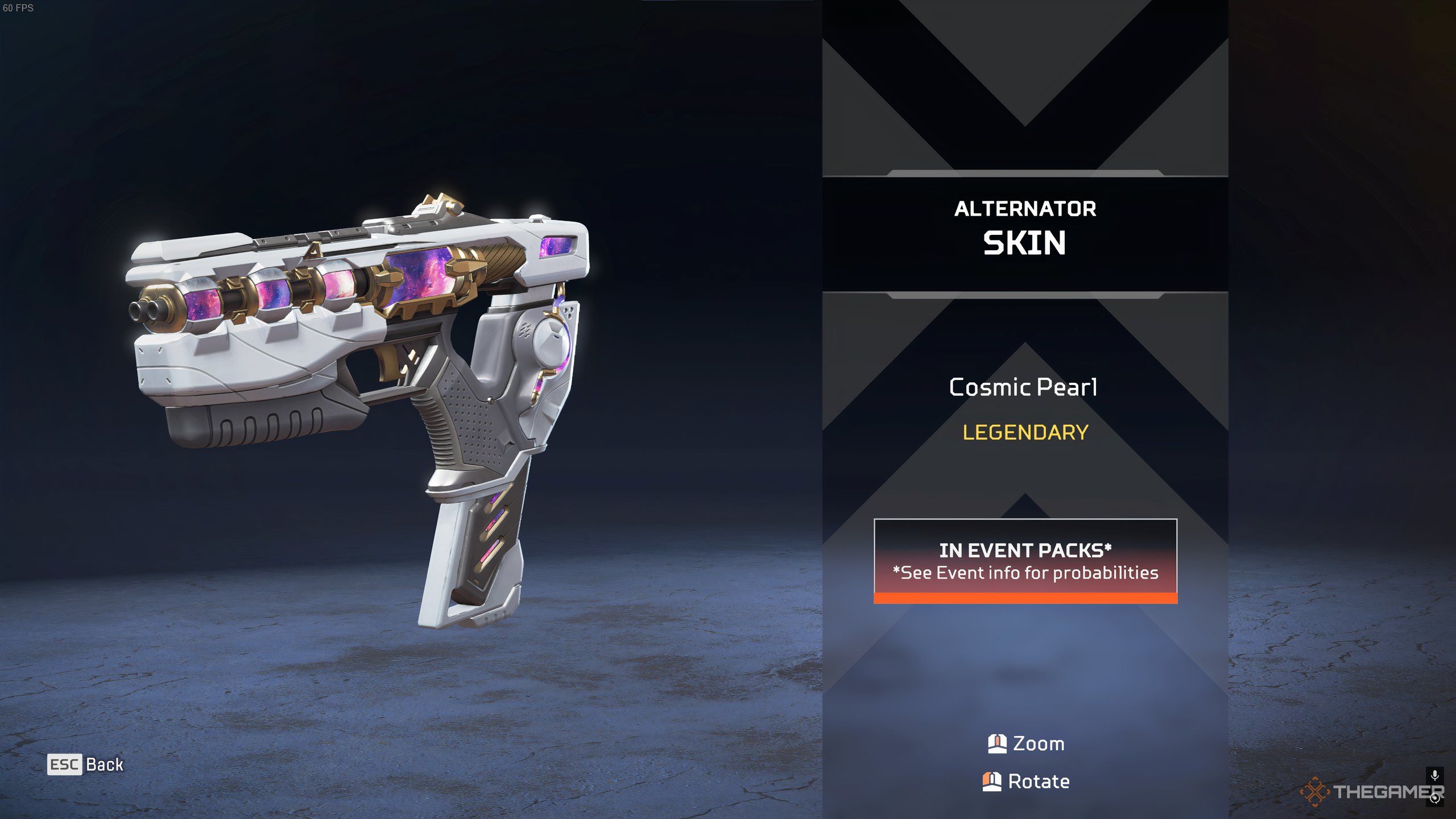 Alternator's Cosmic Pearl skin in the Astral Anomaly Event in Apex Legends.