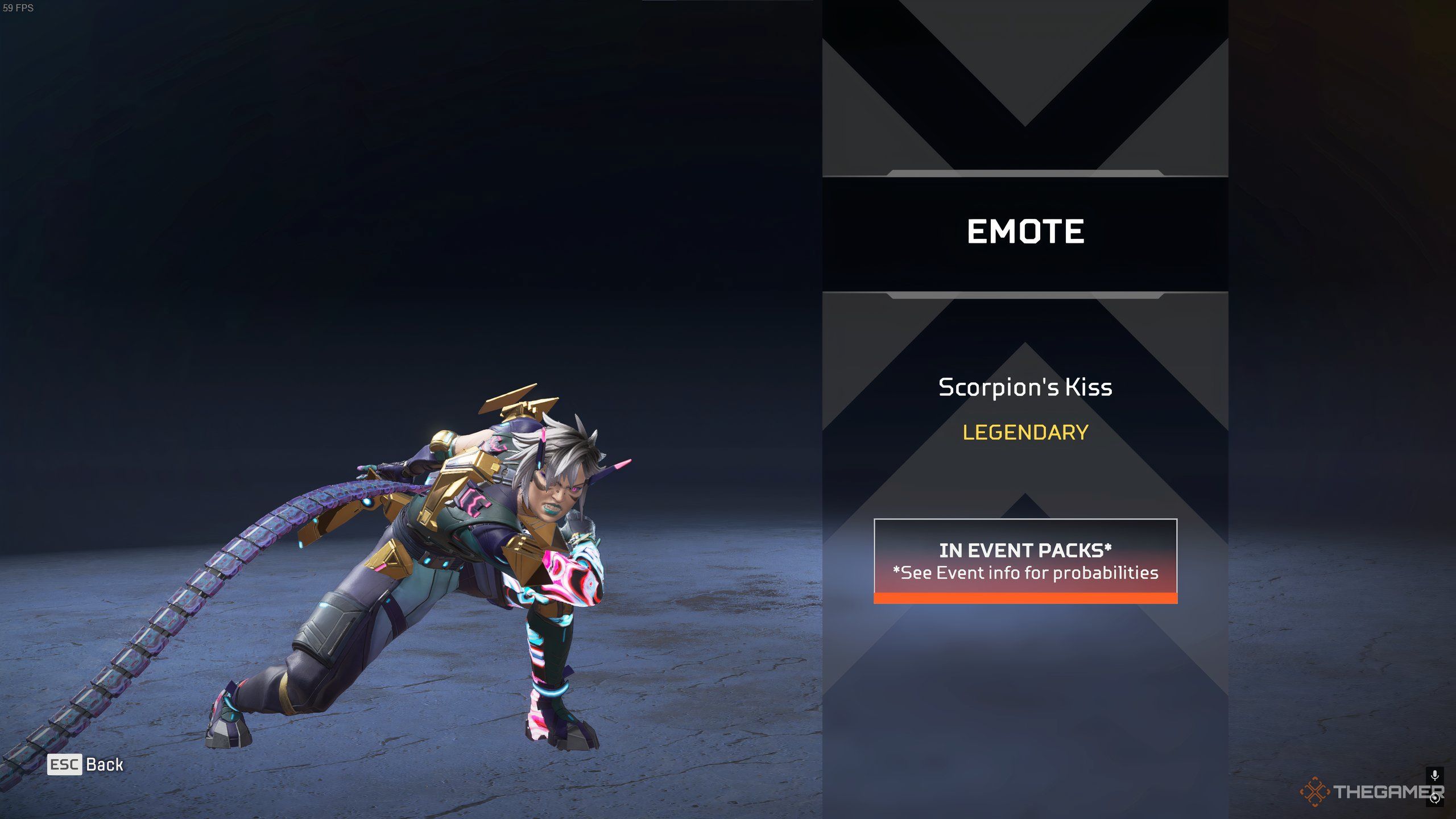 Alter's Scorpion's Kiss emote in the Astral Anomaly Event in Apex Legends.