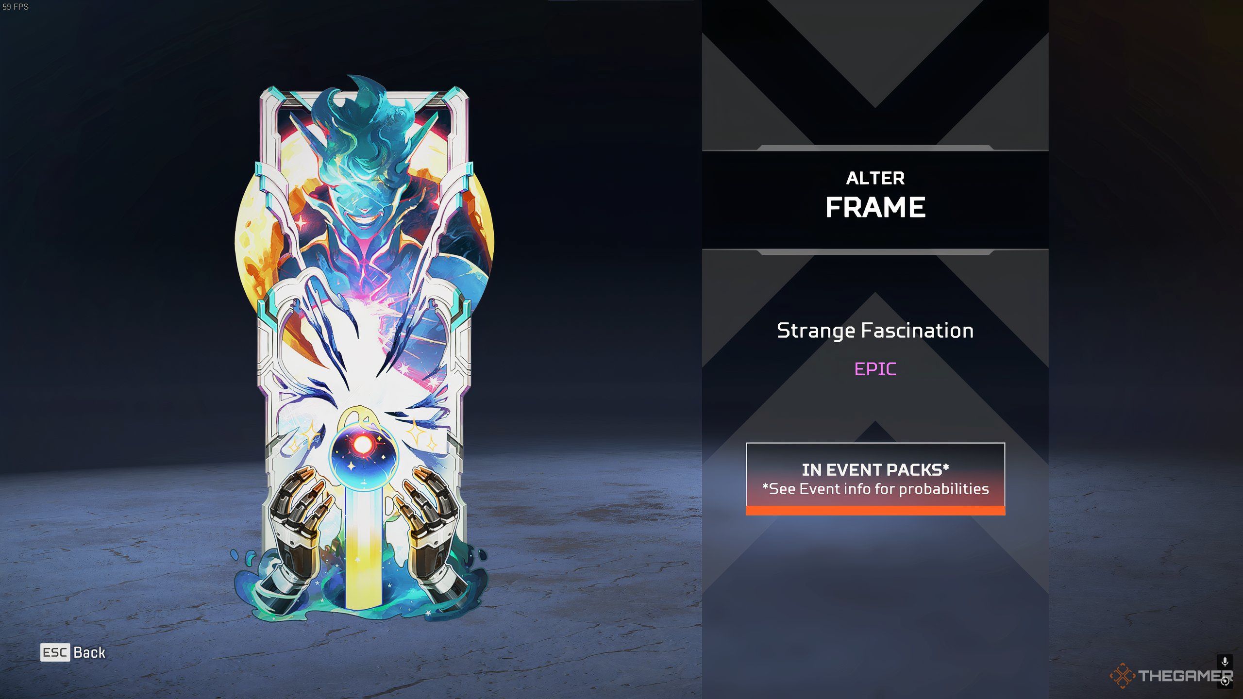 Alter's Strange Fascination frame in the Astral Anomaly Event in Apex Legends.