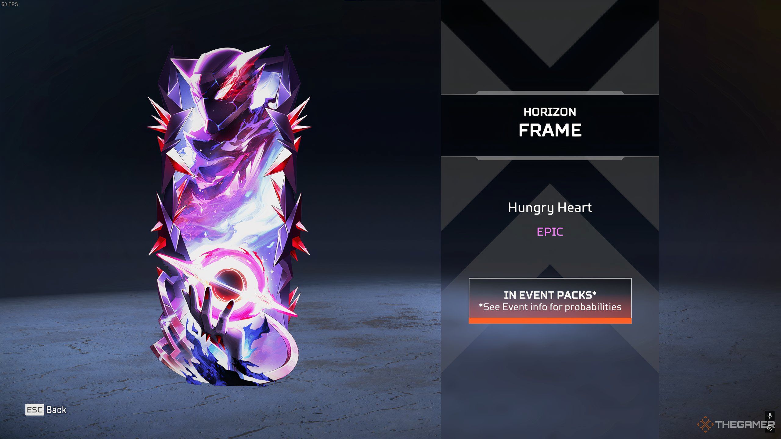 Horizon's Hungry Heart frame in the Astral Anomaly Event in Apex Legends.