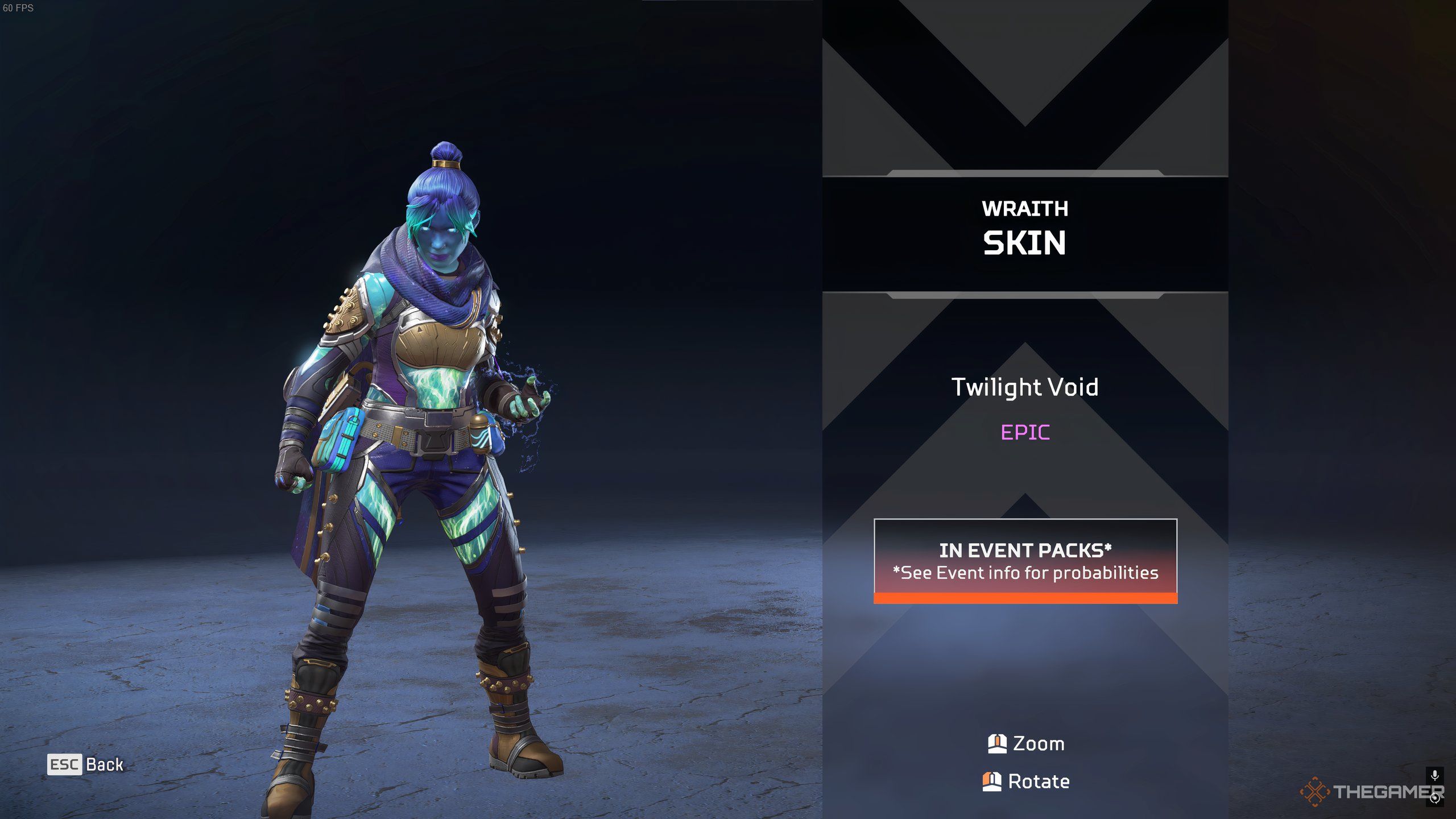 Wraith's Twilight Void skin in the Astral Anomaly Event in Apex Legends.