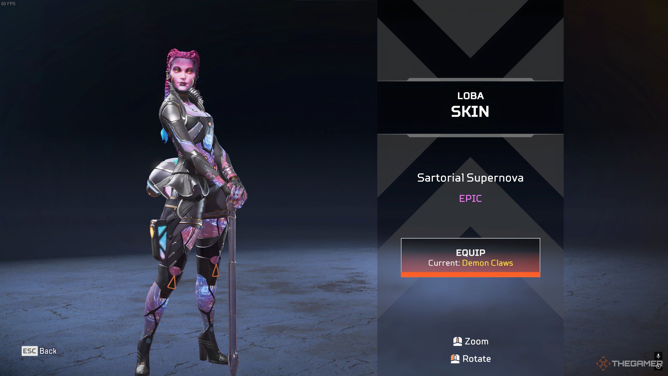 Loba's Sartorial Supernova skin in the Astral Anomaly Event in Apex Legends.