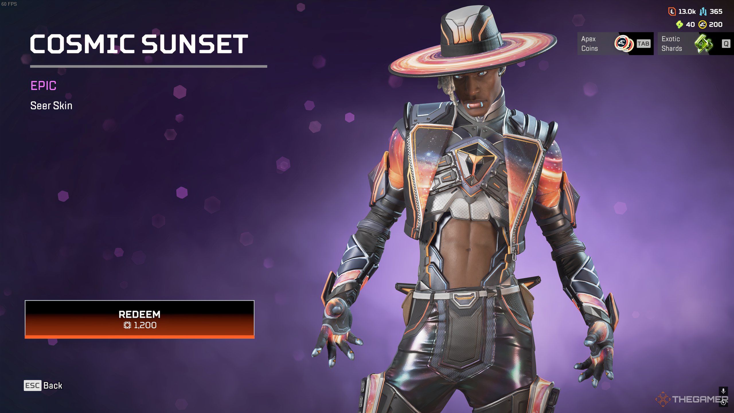 Cosmic Sunset Seer skin from the Astral Anomaly Rewards Shop in Apex Legends.