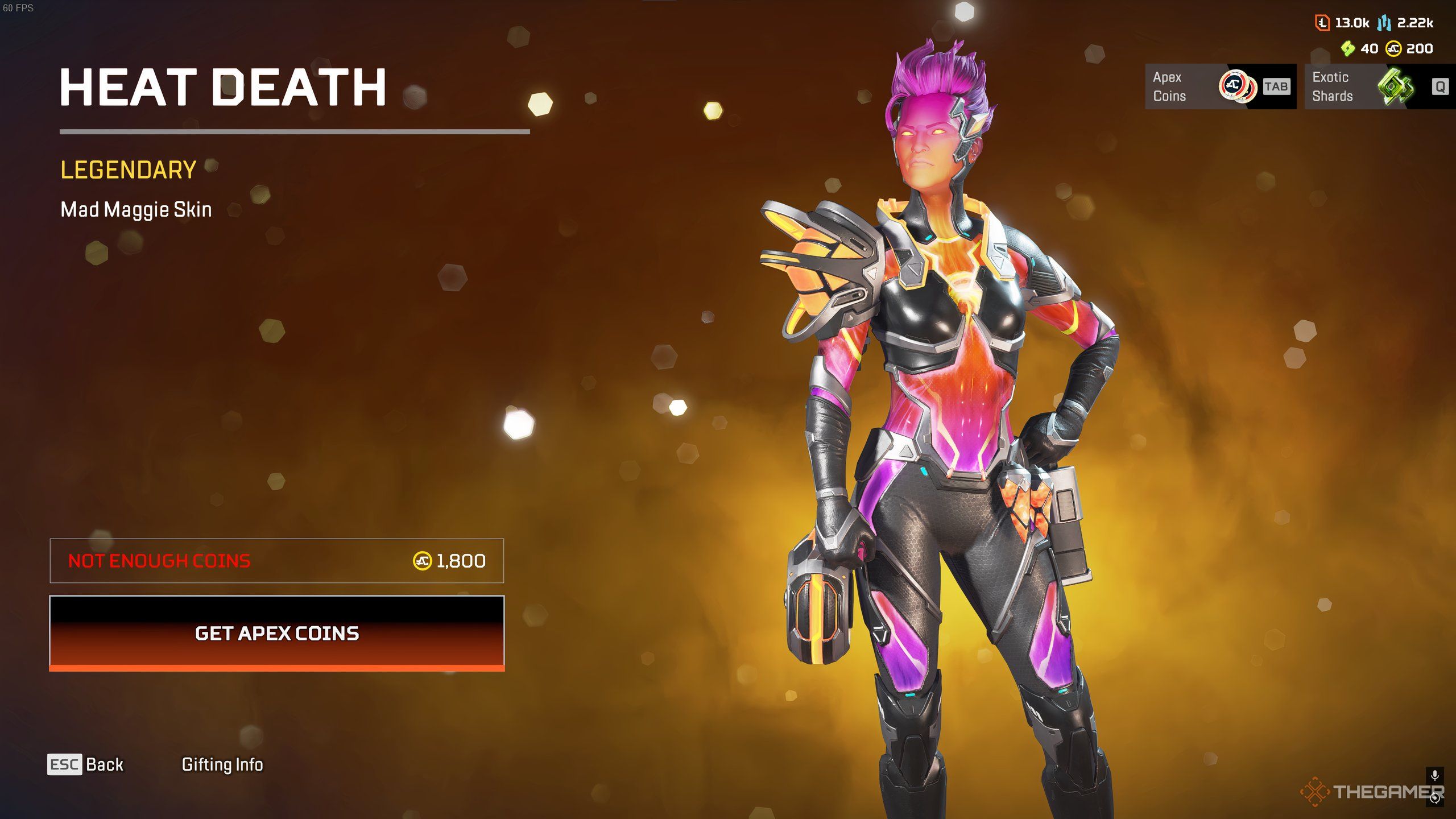 Mad Maggie's Heat Death skin available for purchase in the Store during the Astral Anomaly Event in Apex Legends.