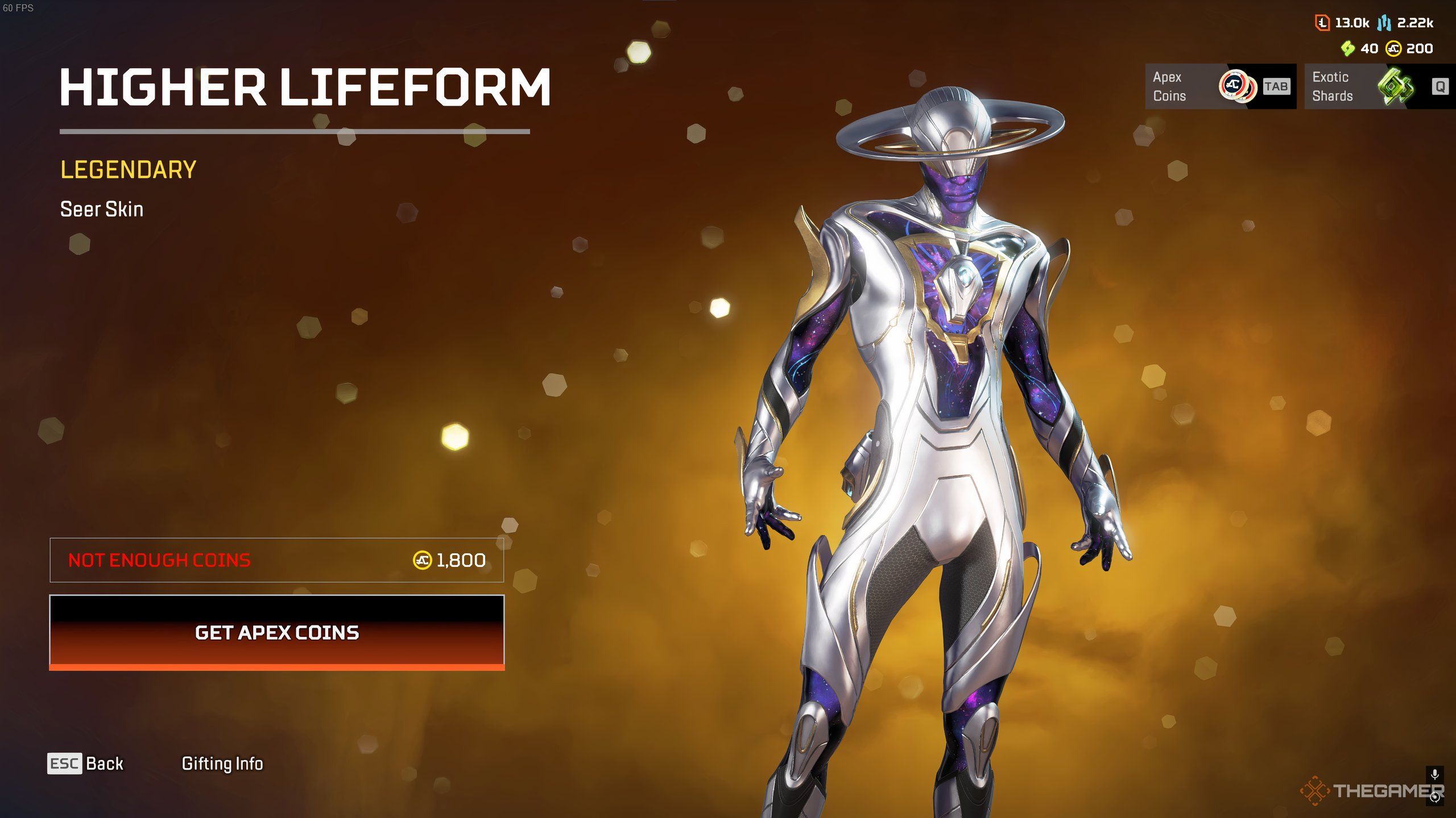 Seer's Higher Lifeform skin available for purchase in the Store during the Astral Anomaly Event in Apex Legends.