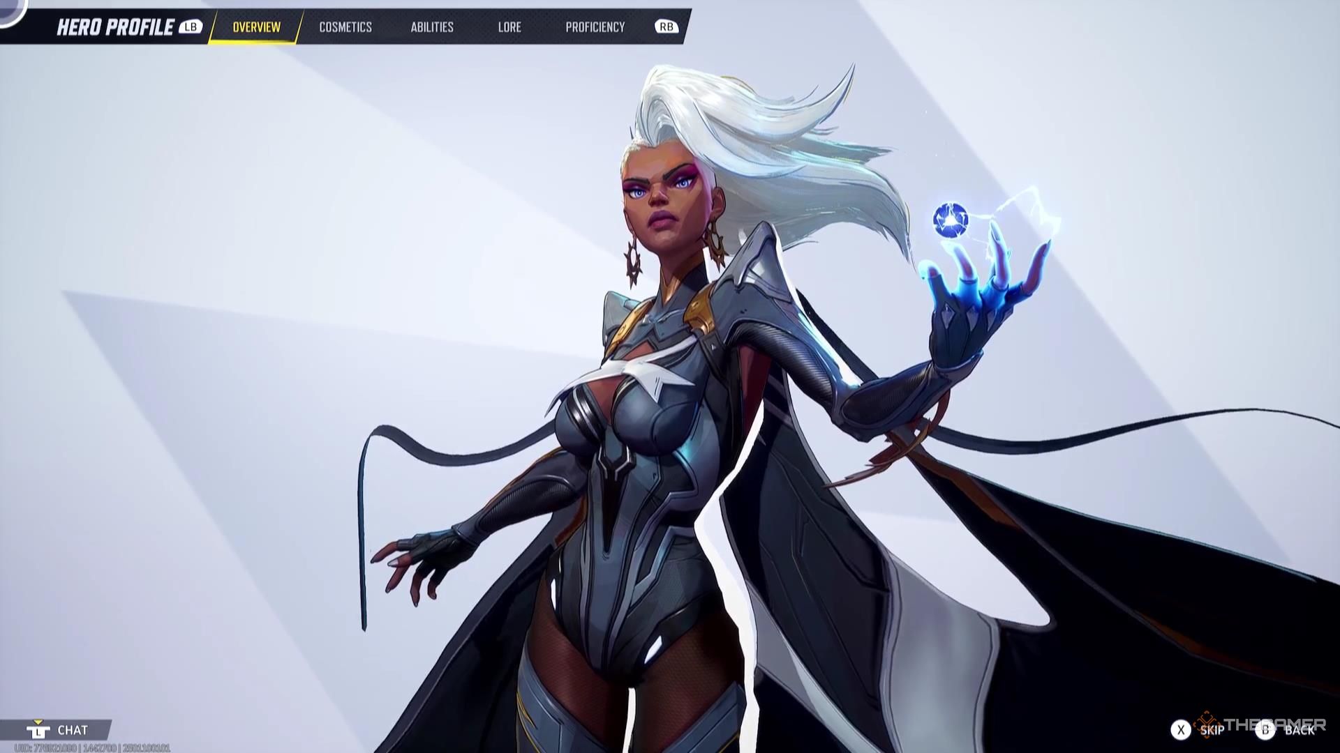 Storm holds lightning in her hand in Marvel Rivals.