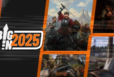 Big in 2025 montage for Kingdom Come: Deliverance 2 showing first-person sword combat, romance, a siege, and the cast of characters