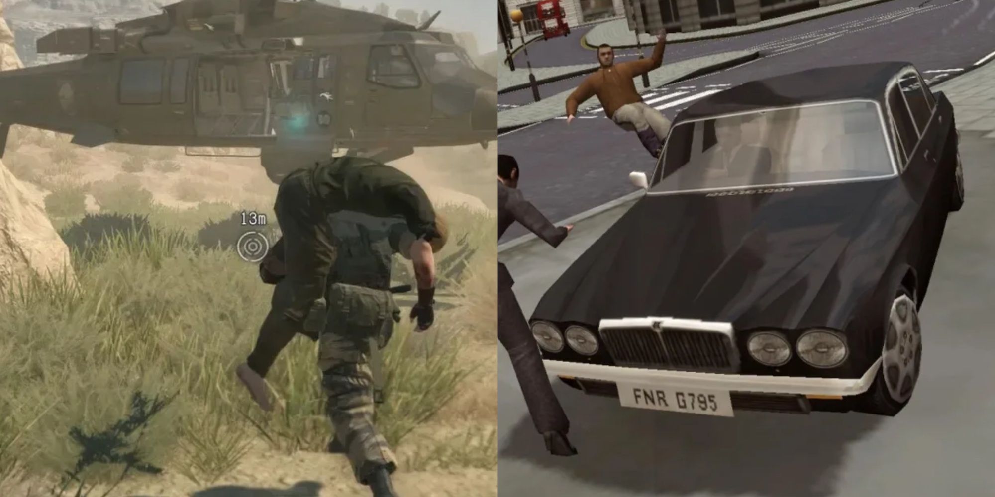 Metal Gear Solid 5 The Phantom Pain on the left and The Getaway on the right