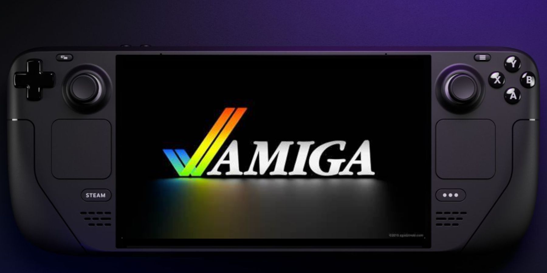 Amiga logo on the Steam Deck