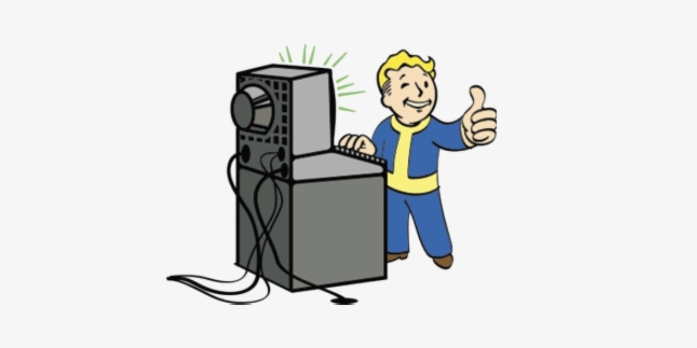 The hacker perk official artwork showing Pipboy thumbs up in Fallout 4.