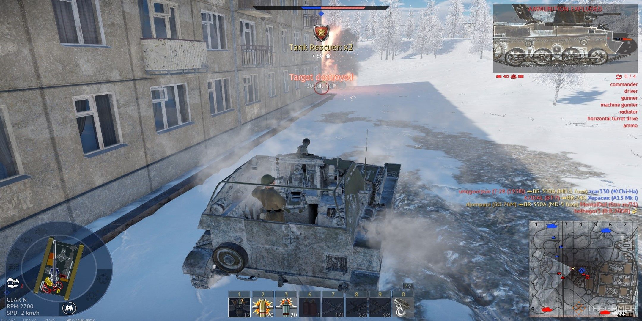 Tank Destroyer destroying a tank in War Thunder ground battle.