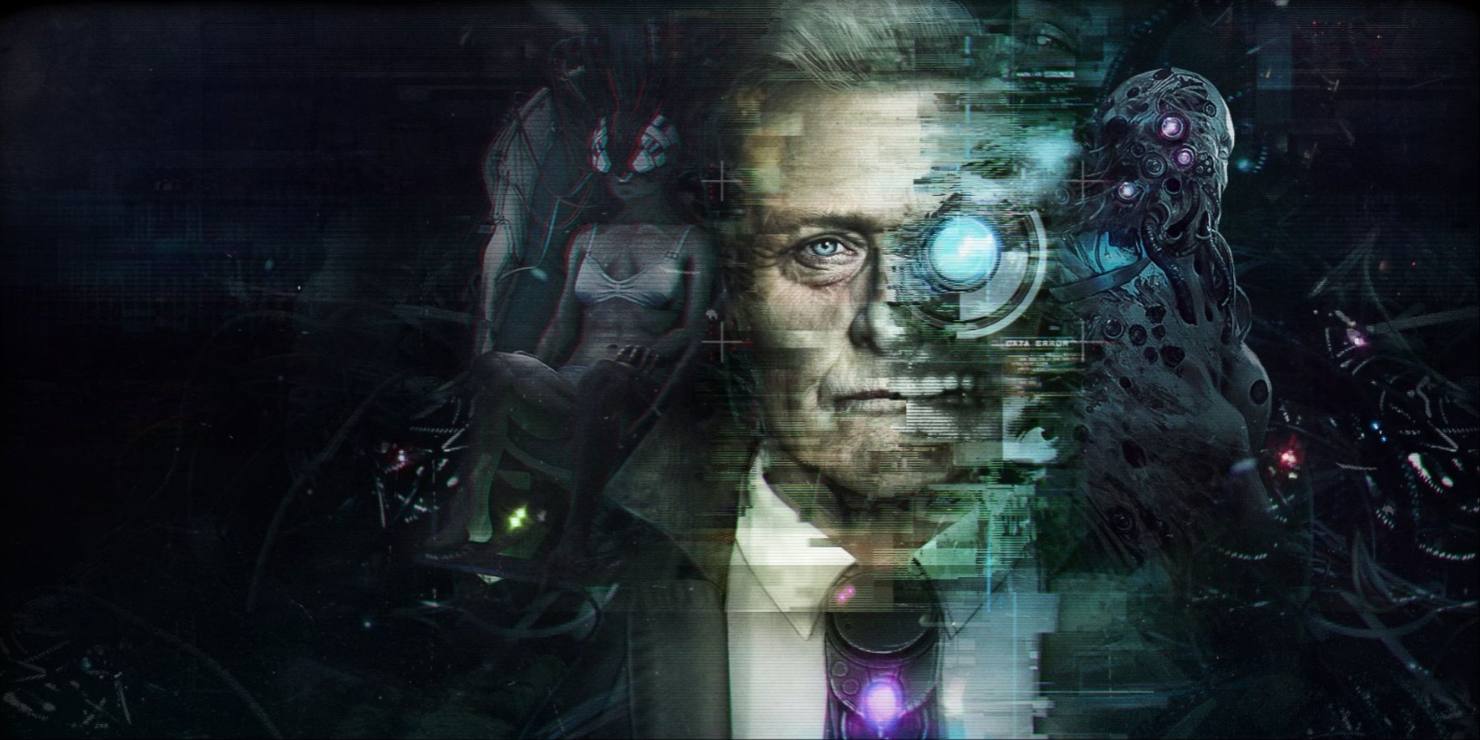 Observer System Redux main artwork featuring Rutger Hauer's Daniel Lazarski.