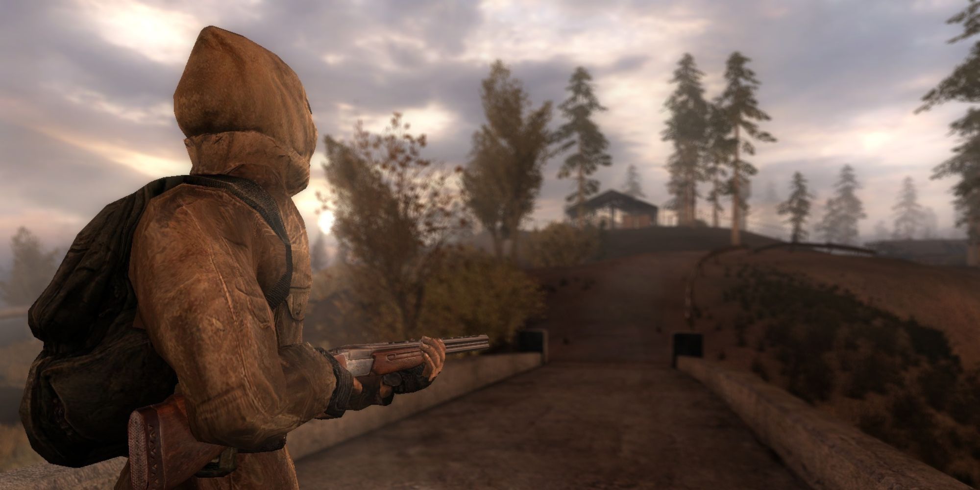 A player with a rifle in S.T.A.L.K.E.R.: Call of Pripyat