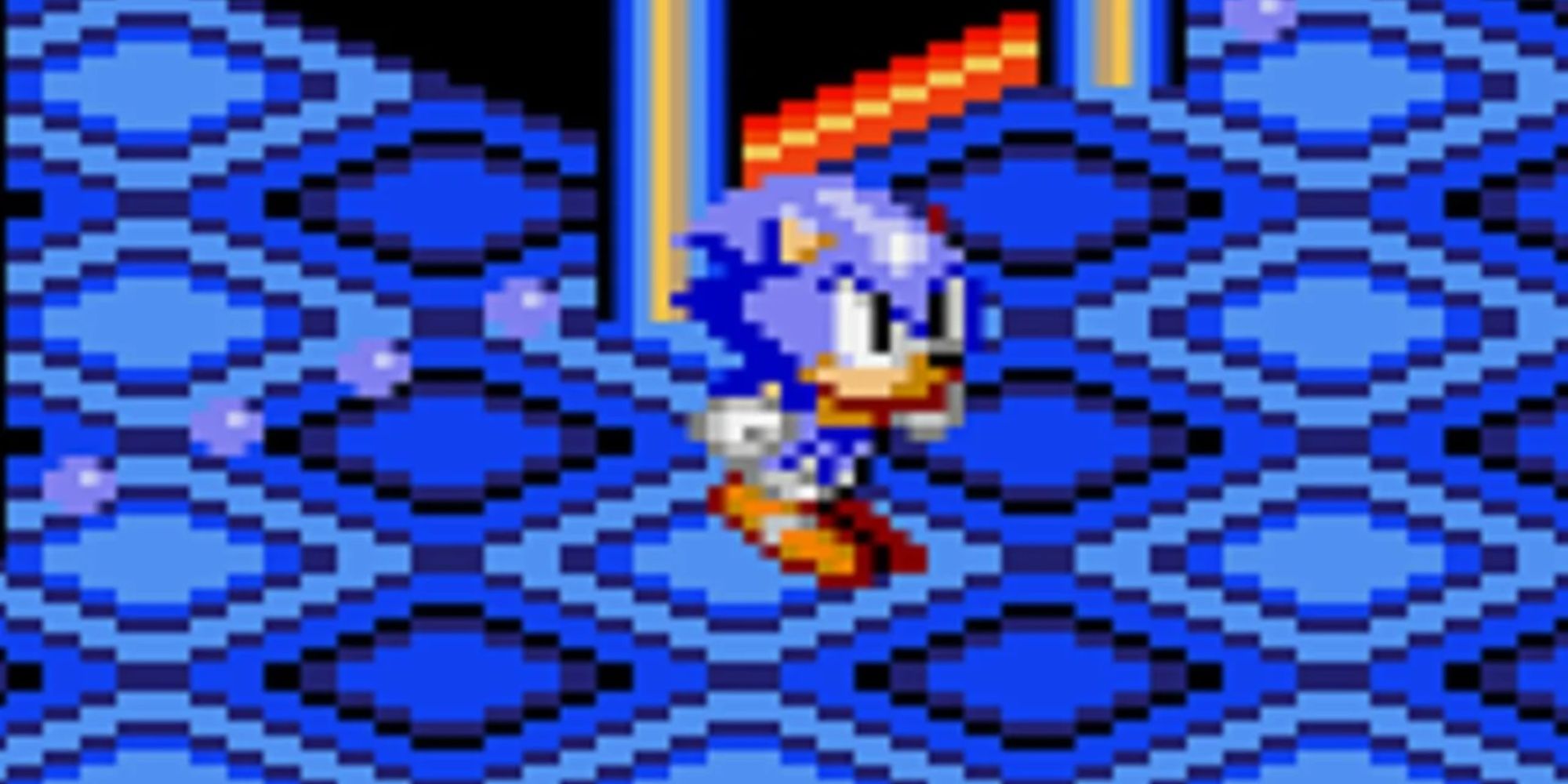 Zoomed shot of Sonic Labyrinth on the Game Gear.