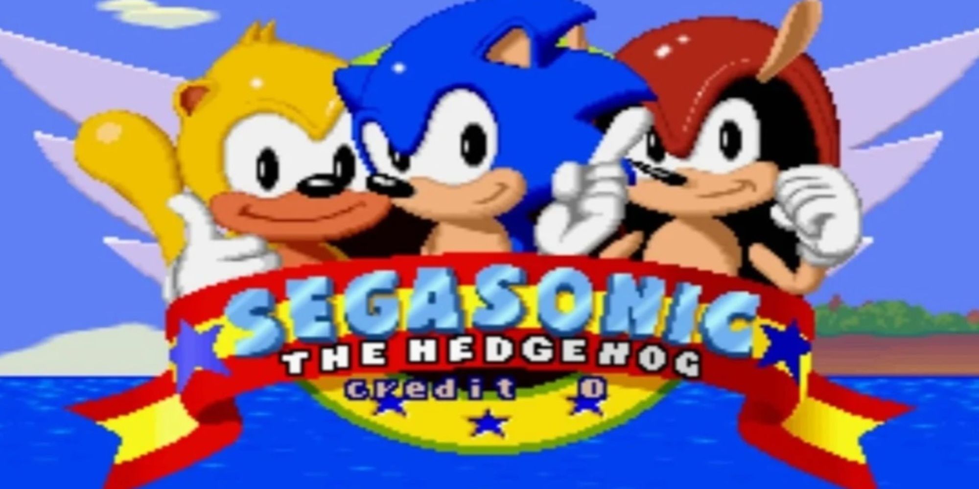 SegaSonic the Hedgehog title screen.