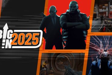 Big in 2025 montage header image for Den of Wolves, showing some cyberpunk visuals, a heist, and the masked crew