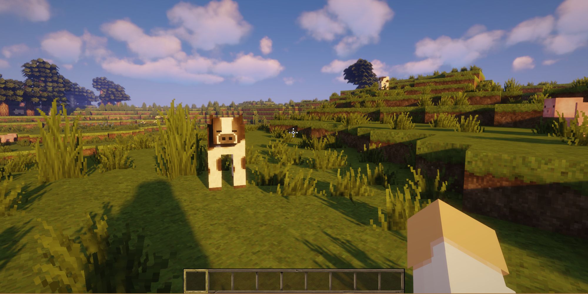 Minecraft cow with shaders